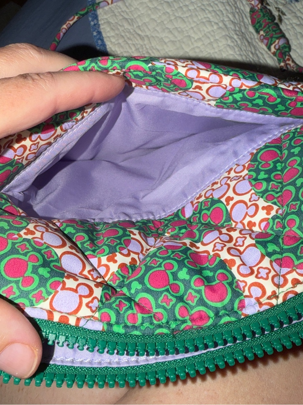 Vera Bradley Quilted Floral Crossbody in Green, Pink and Orange - Picture 4 of 5